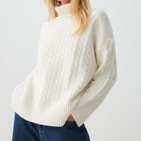 Fisherman Aran Cable Knit Sweater sz M - Ivory - Picture 11 of 11